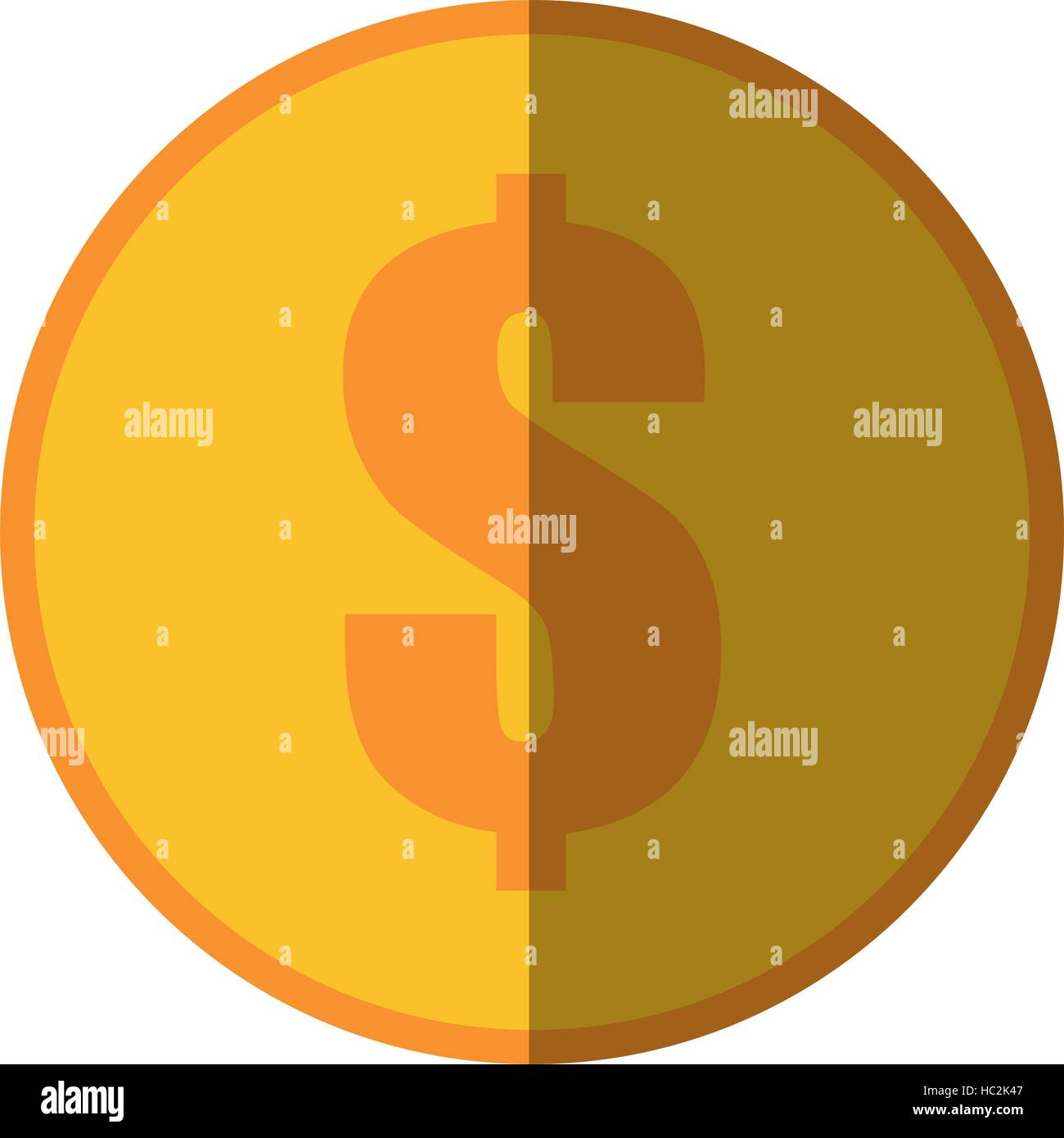 coin dollar money currency icon color shadow Stock Vector Image & Art ...