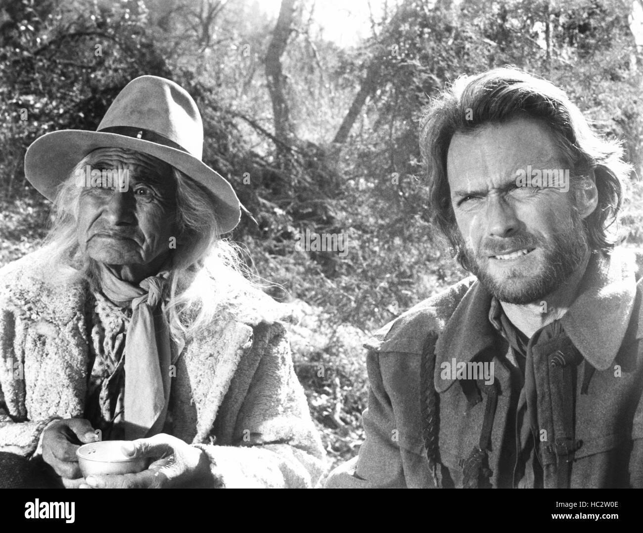 THE OUTLAW JOSEY WALES, from left: Chief Dan George, Clint Eastwood, 1976 Stock Photo