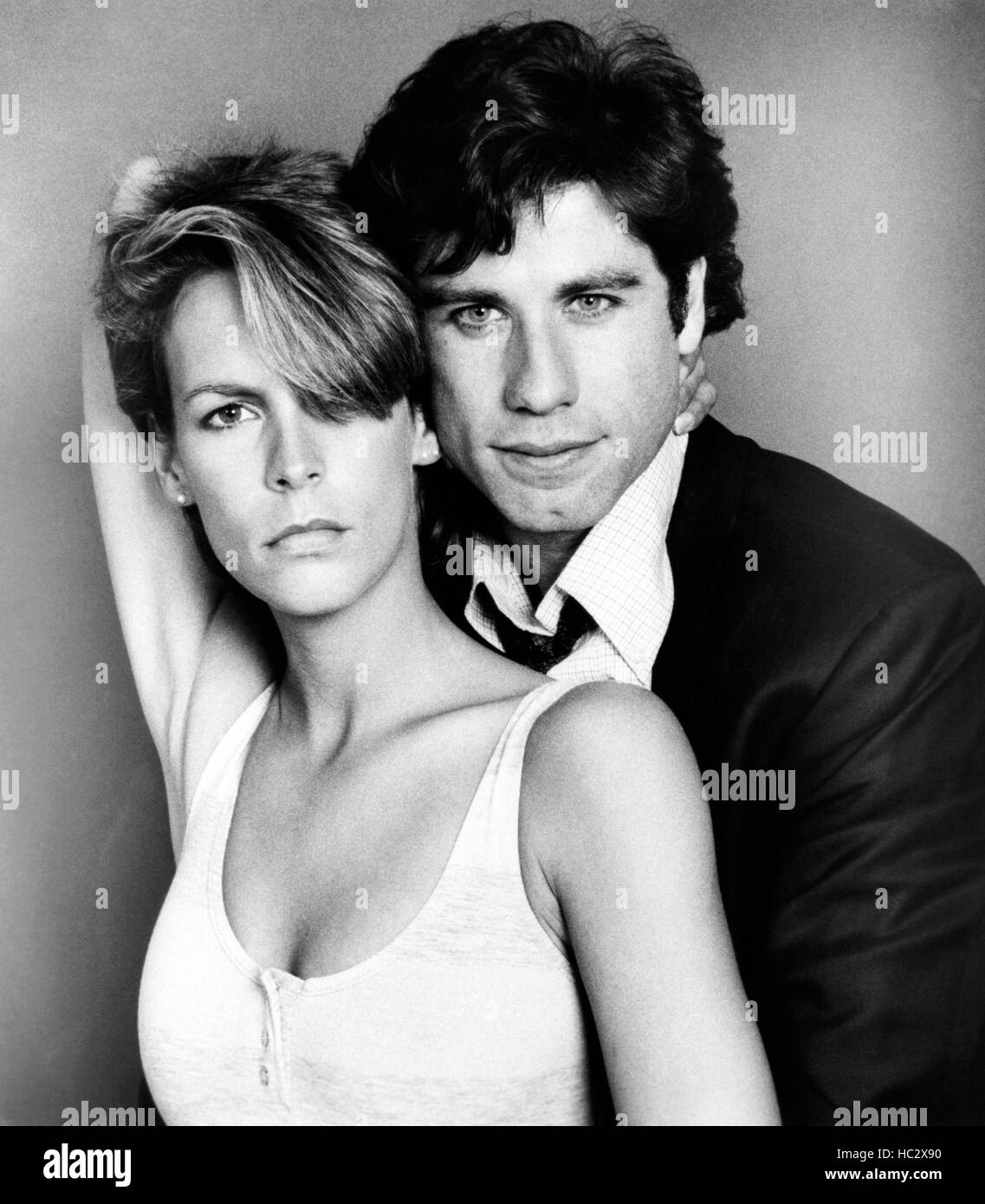PERFECT, from left Jamie Lee Curtis, John Travolta, 1985, © Columbia