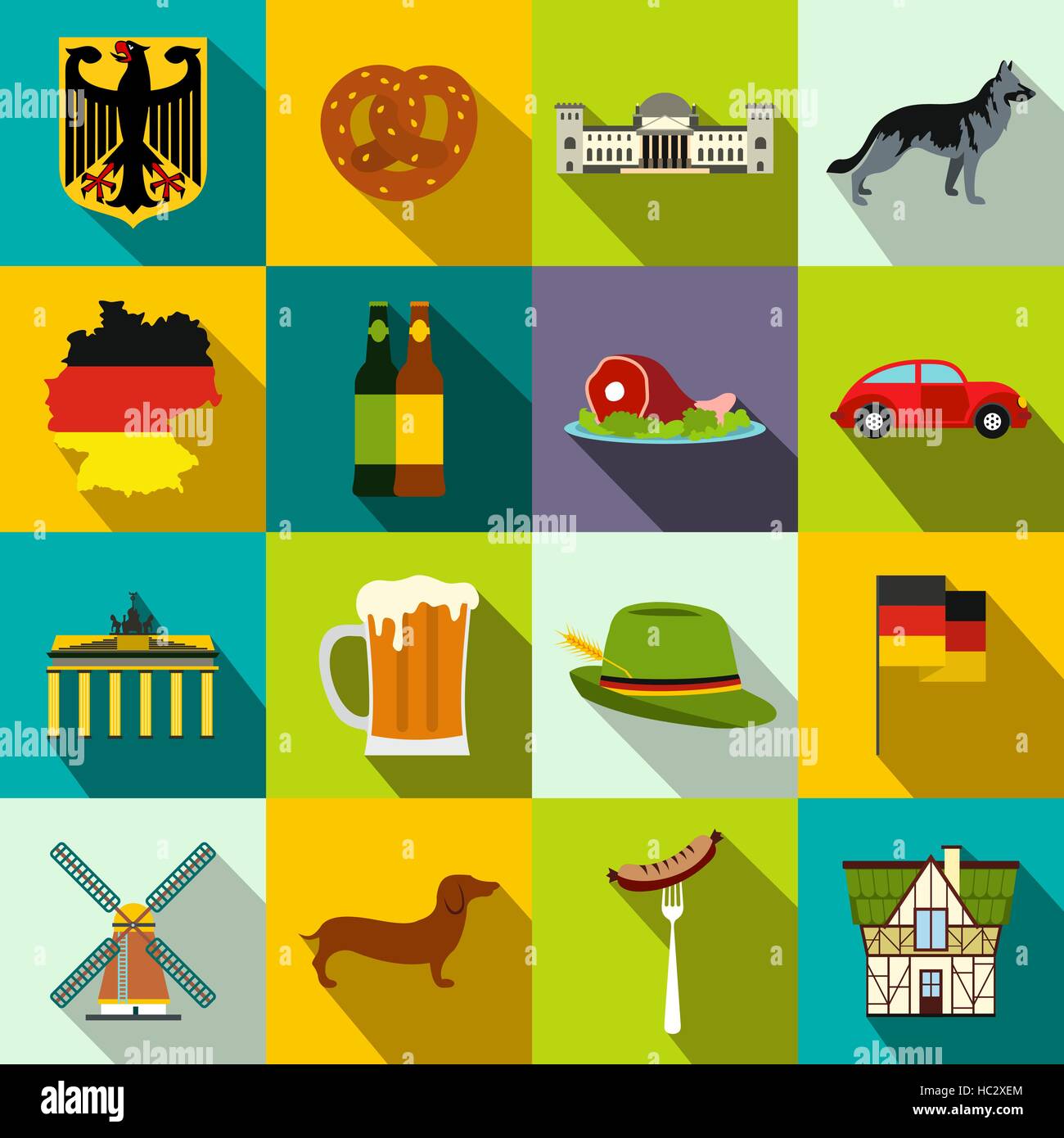 Germany flat icons Stock Vector Image & Art - Alamy