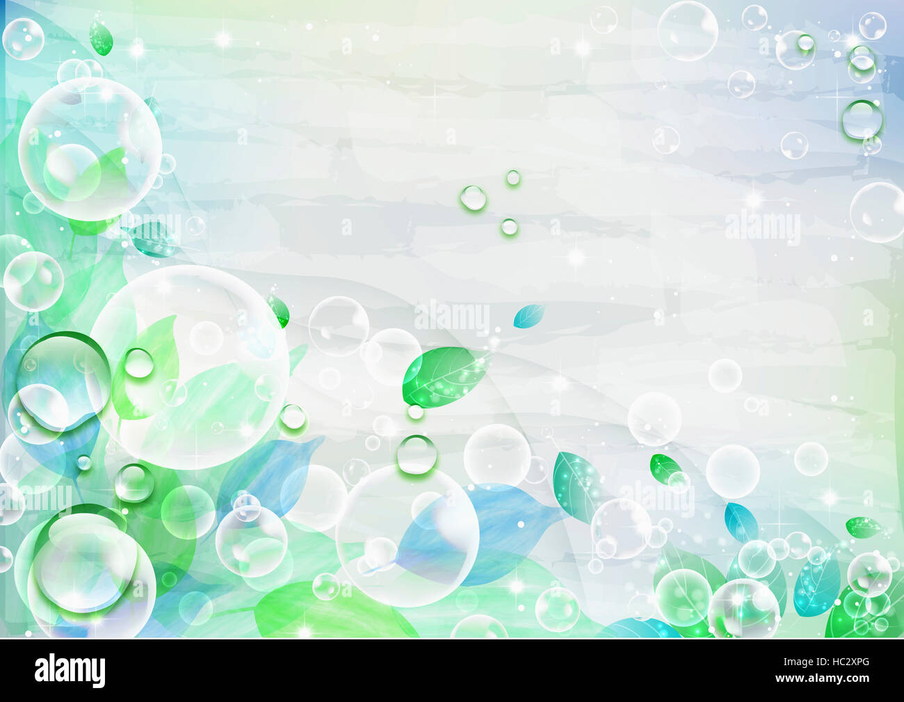 Background with abstract green leaves and water drops Stock Photo - Alamy