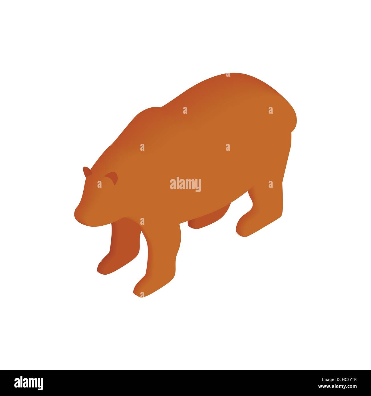 Brown bear isometric 3d icon Stock Vector