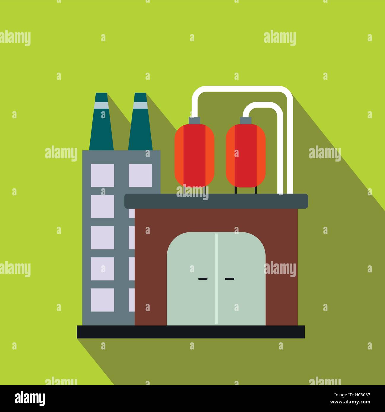 Oil refinery or chemical plant flat icon Stock Vector Image & Art - Alamy