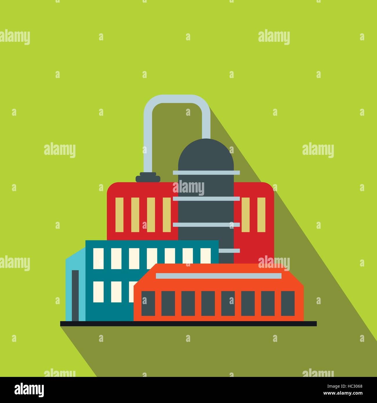 Oil refinery or chemical plant flat icon Stock Vector Image & Art - Alamy