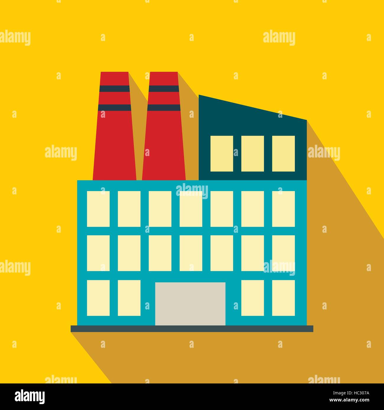 Plant industrial building flat icon Stock Vector Image & Art - Alamy
