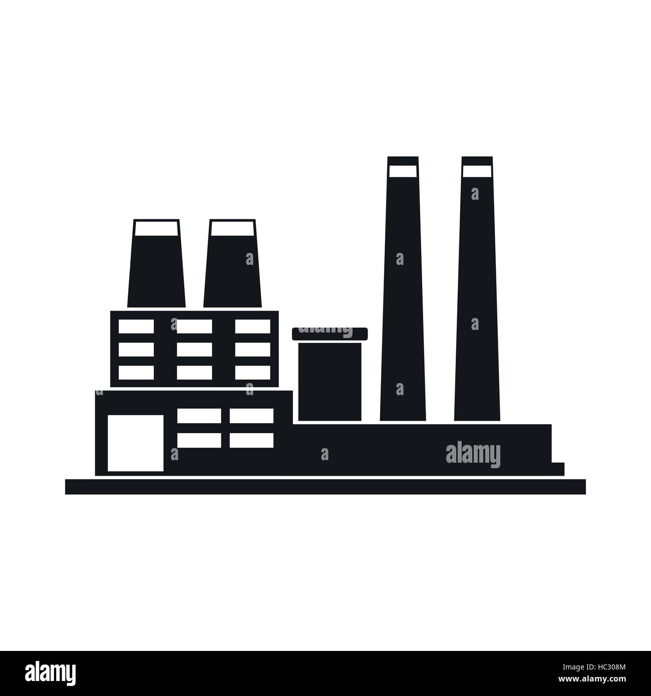 Factory building black simple icon Stock Vector Image & Art - Alamy