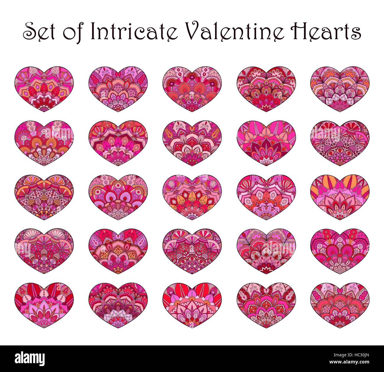 Vector Hearts Set Flower Design Stock Vector Image & Art - Alamy
