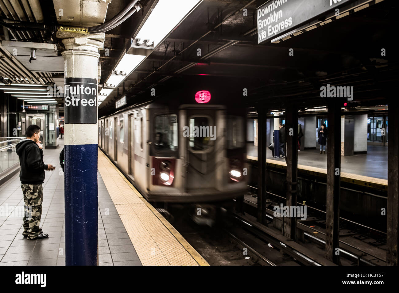 Trains of subway in manhattan hi-res stock photography and images - Alamy