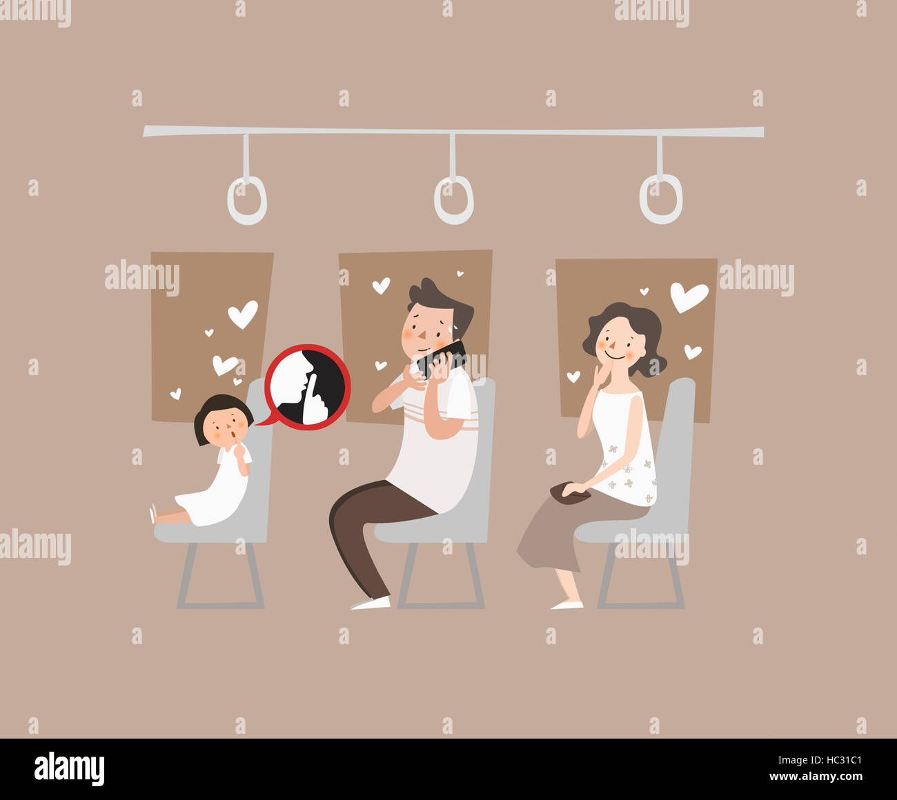 Etiquette in a public transportation Stock Photo Alamy