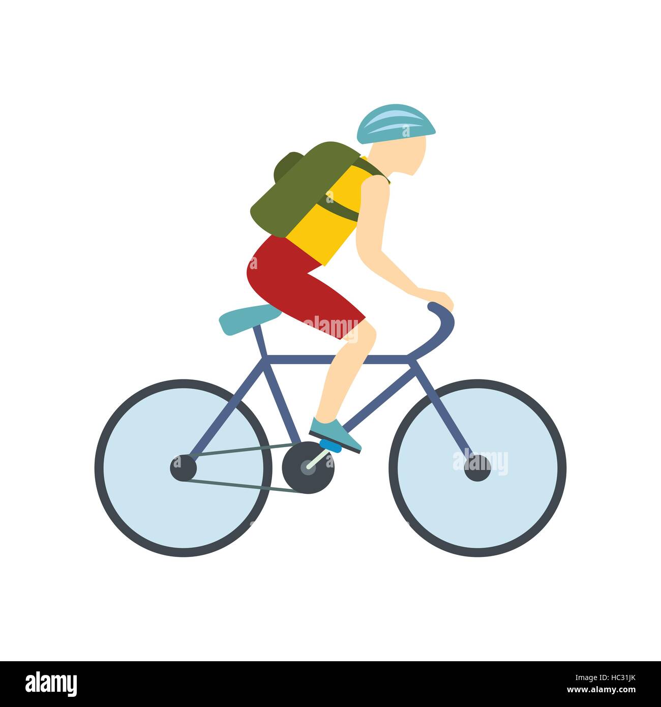 Tourist riding a bicycle with backpack Stock Vector Image & Art Alamy