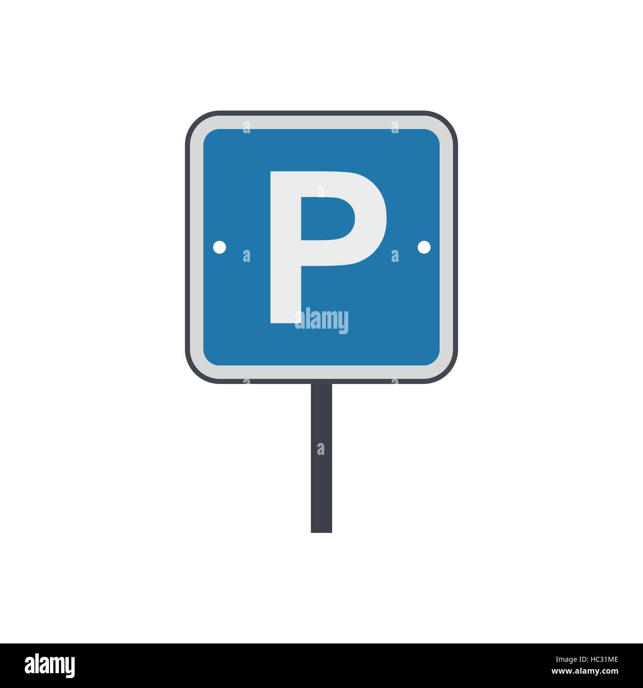 Parking traffic sign flat icon Stock Vector