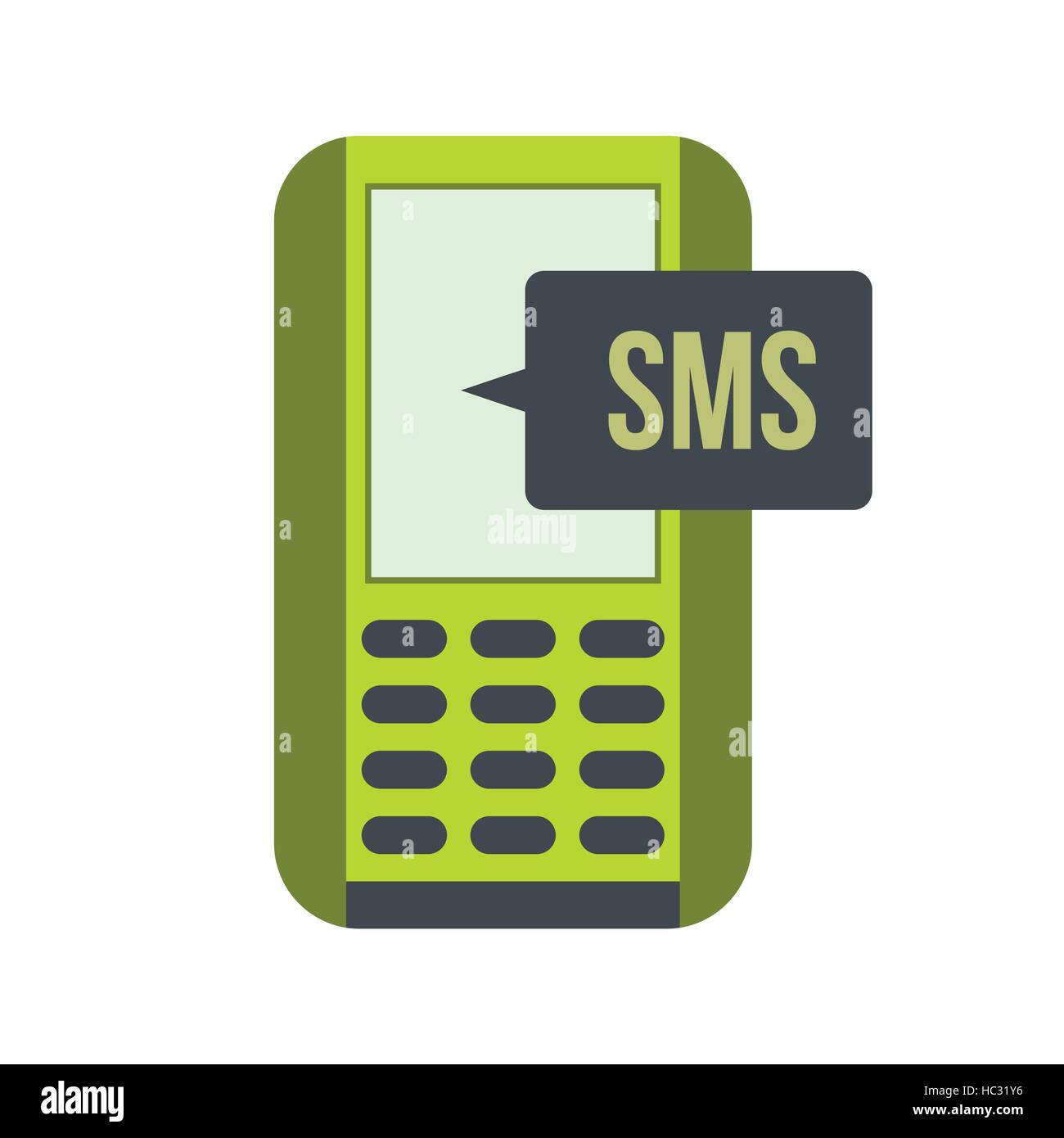 Mobile phone with sms message symbol flat icon Stock Vector Image & Art ...