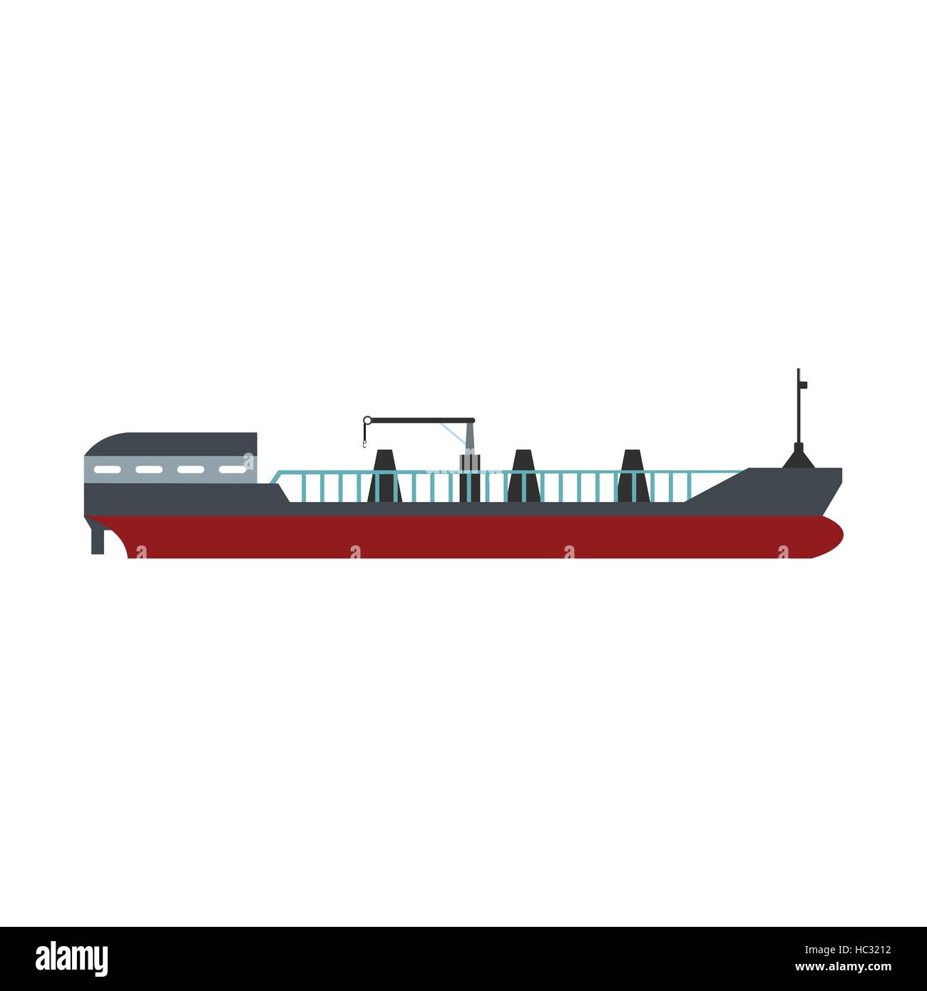 Cargo ship flat icon Stock Vector