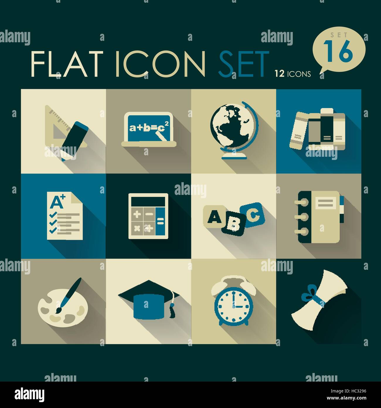 education icon set vector flat style design Stock Vector Image & Art ...