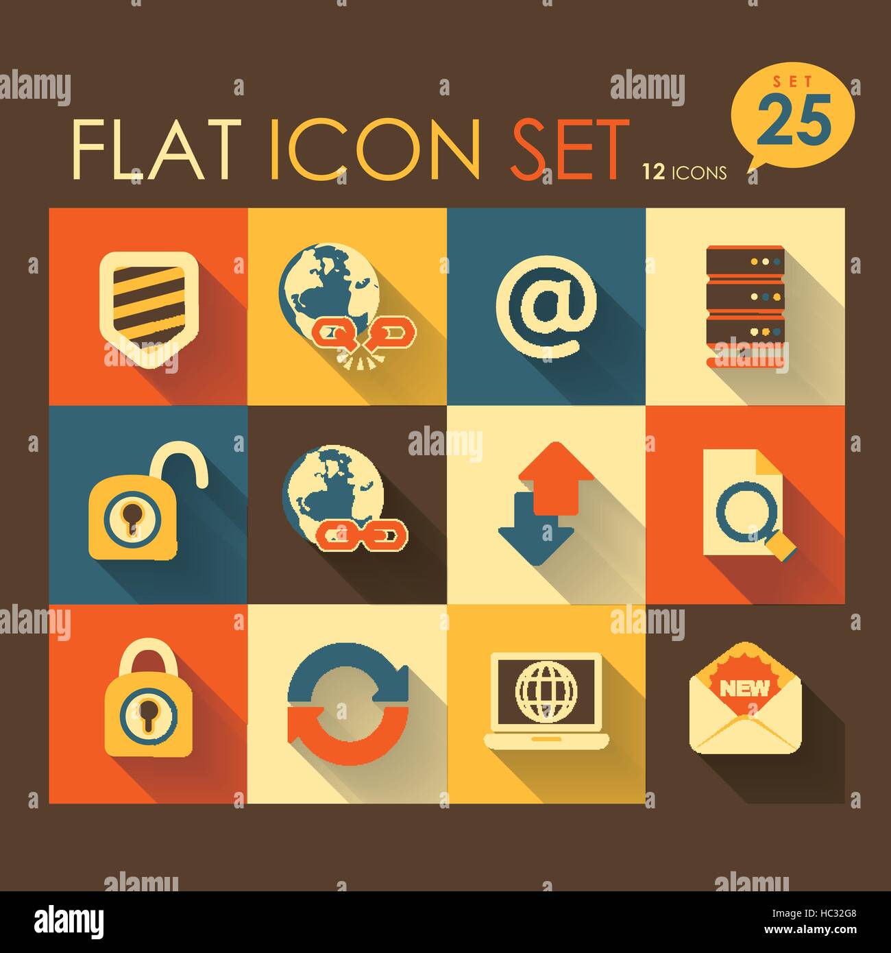 internet & web icon set vector flat design Stock Vector Image & Art - Alamy