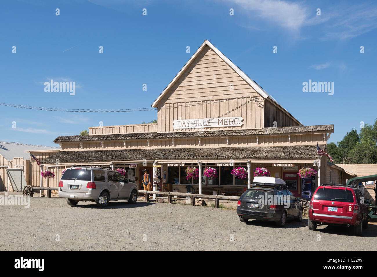 The Dayville Mercantile in the small town of Dayville, Oregon. Stock Photo