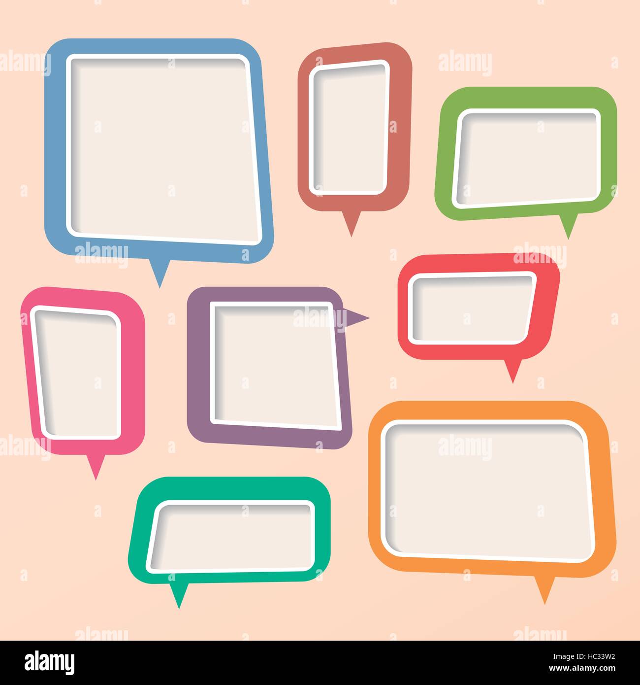 colorful abstract paper speech bubble design elements Stock Vector ...