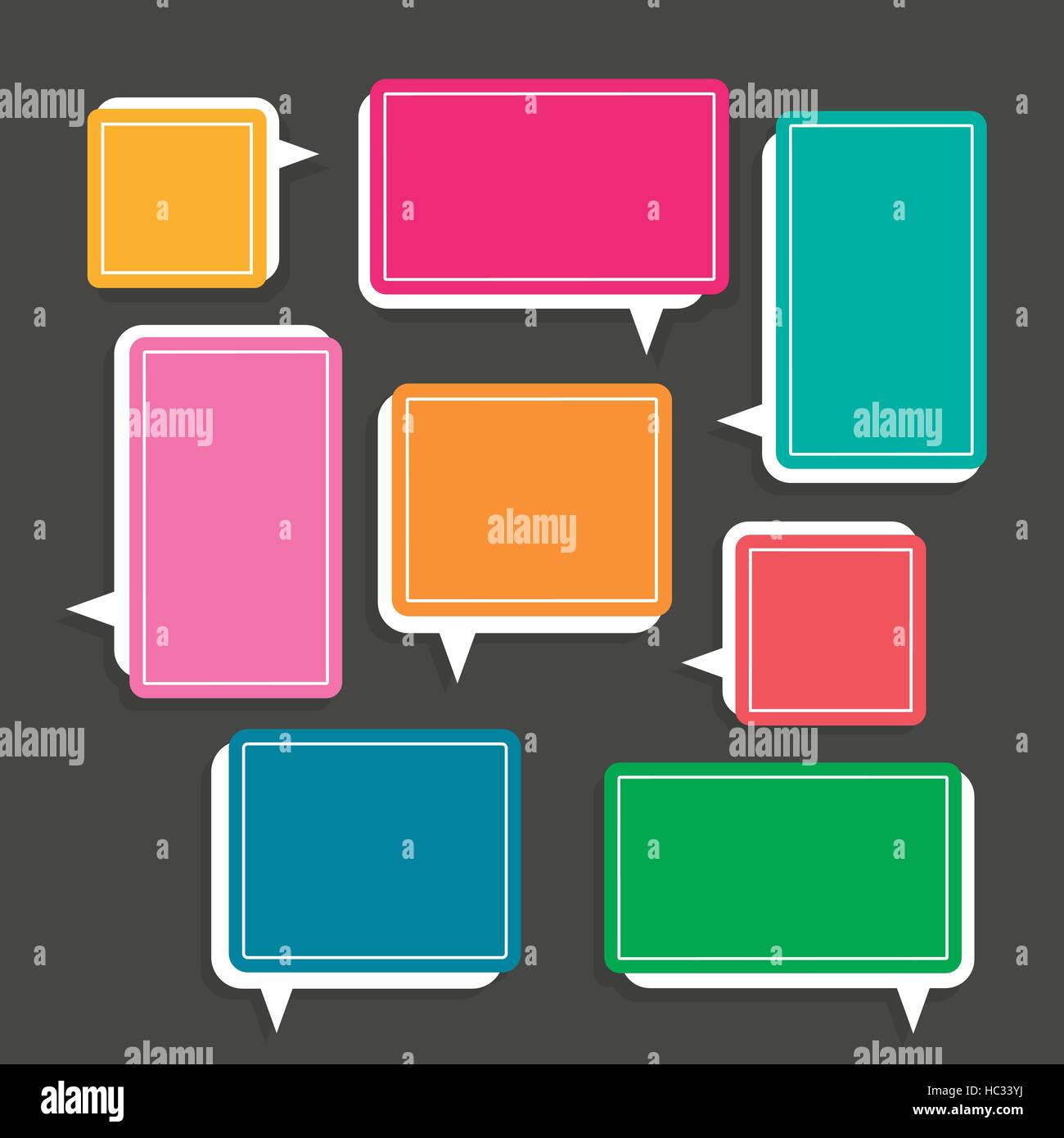 colorful abstract paper speech bubble design elements Stock Vector ...