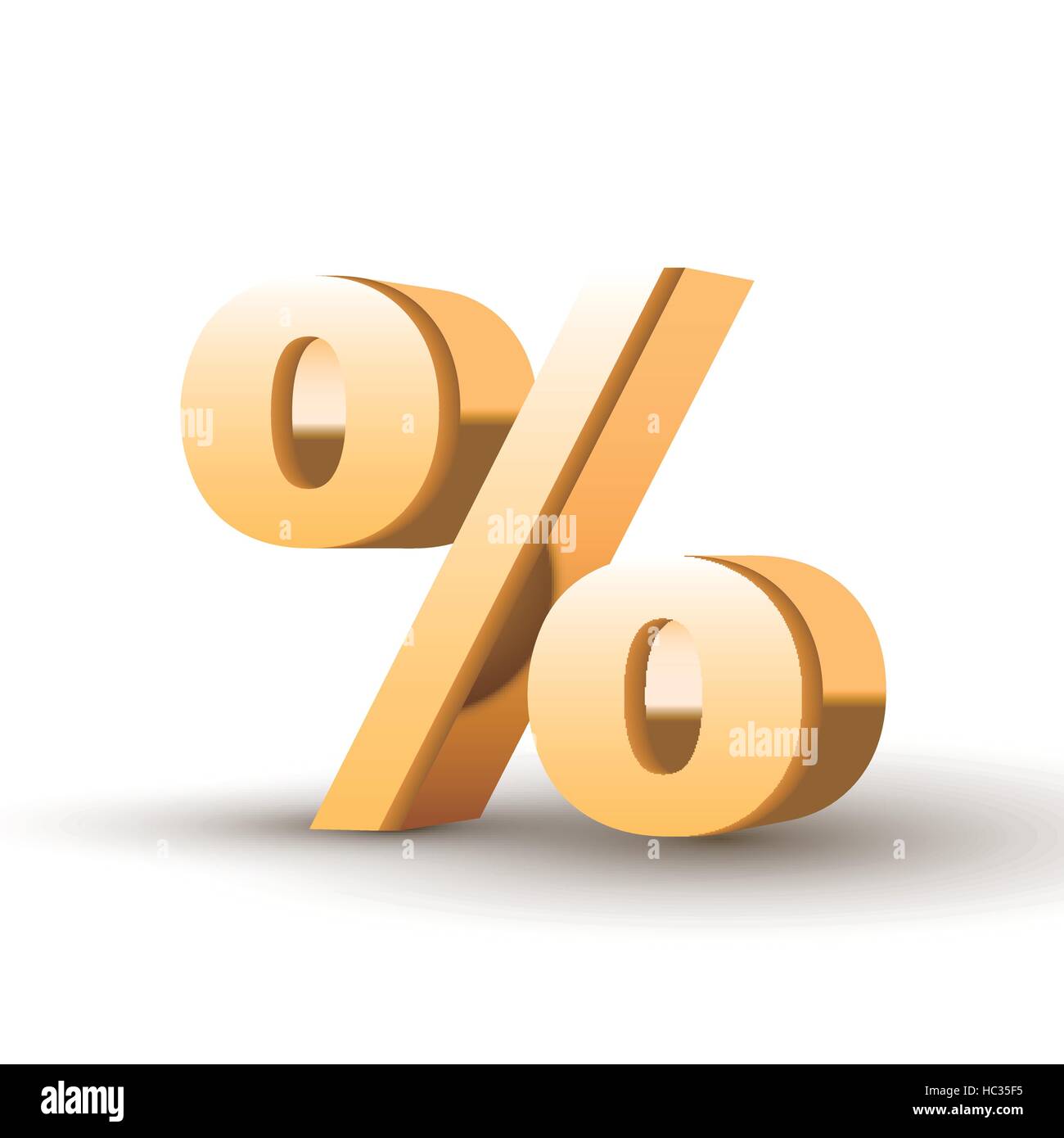golden percent symbol isolated white background Stock Vector Image ...