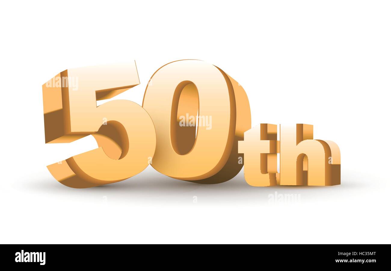 3d anniversary, 50th, isolated on white background Stock Vector Image