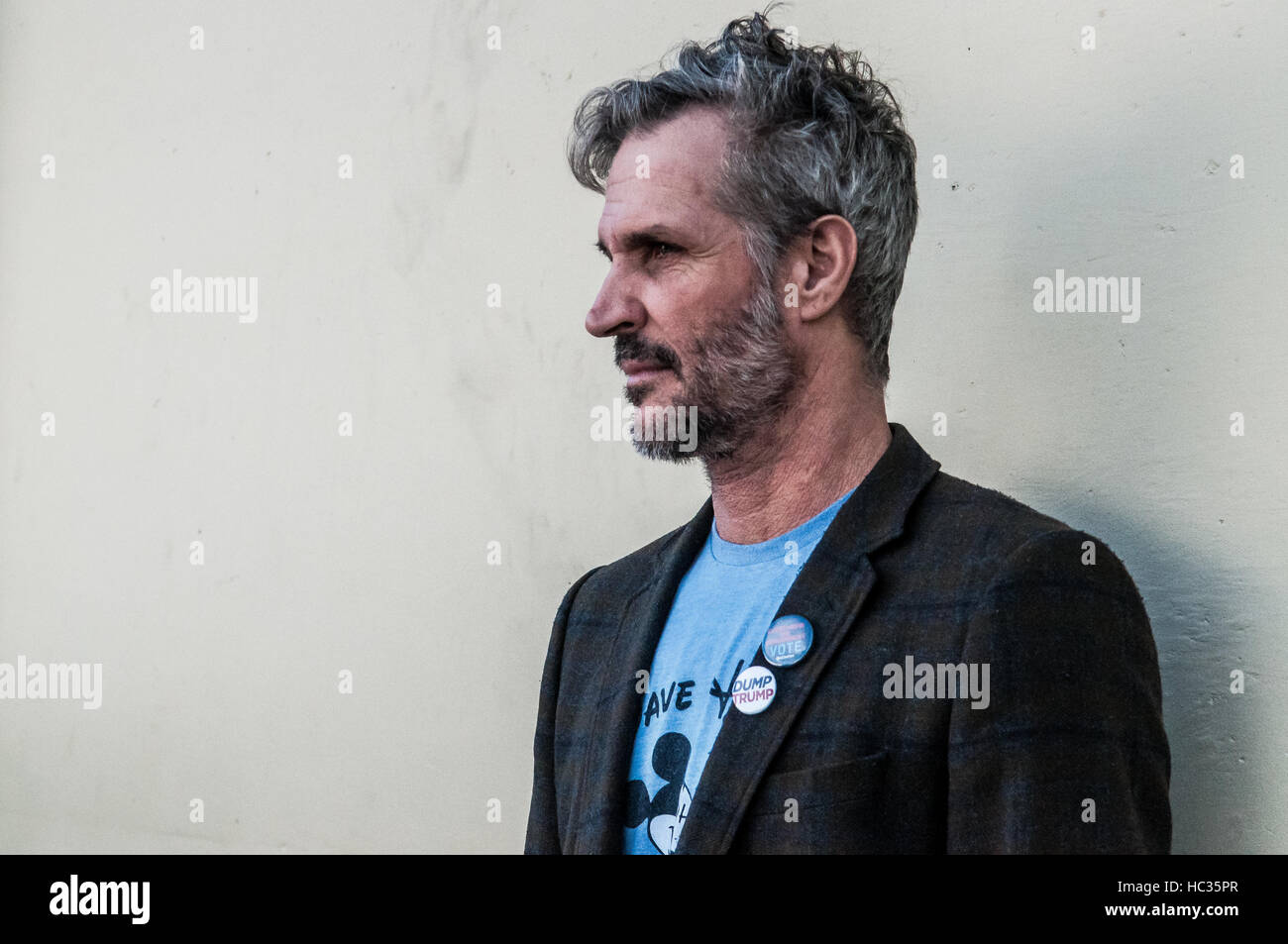 Jay Bentley of Bad Religion during a photoshoot before their show at The Hollywood Palladium in Los Angeles, 4th November 2016 Stock Photo