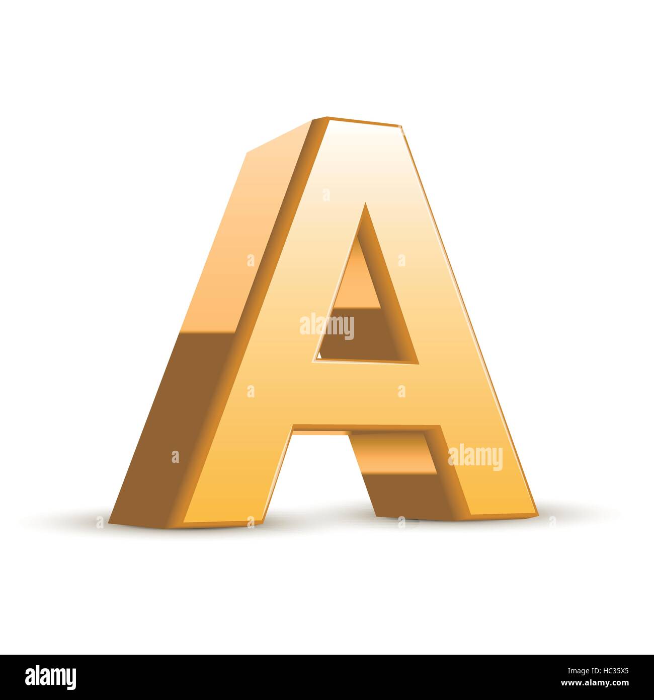 3d golden letter A isolated white background Stock Vector Image & Art ...