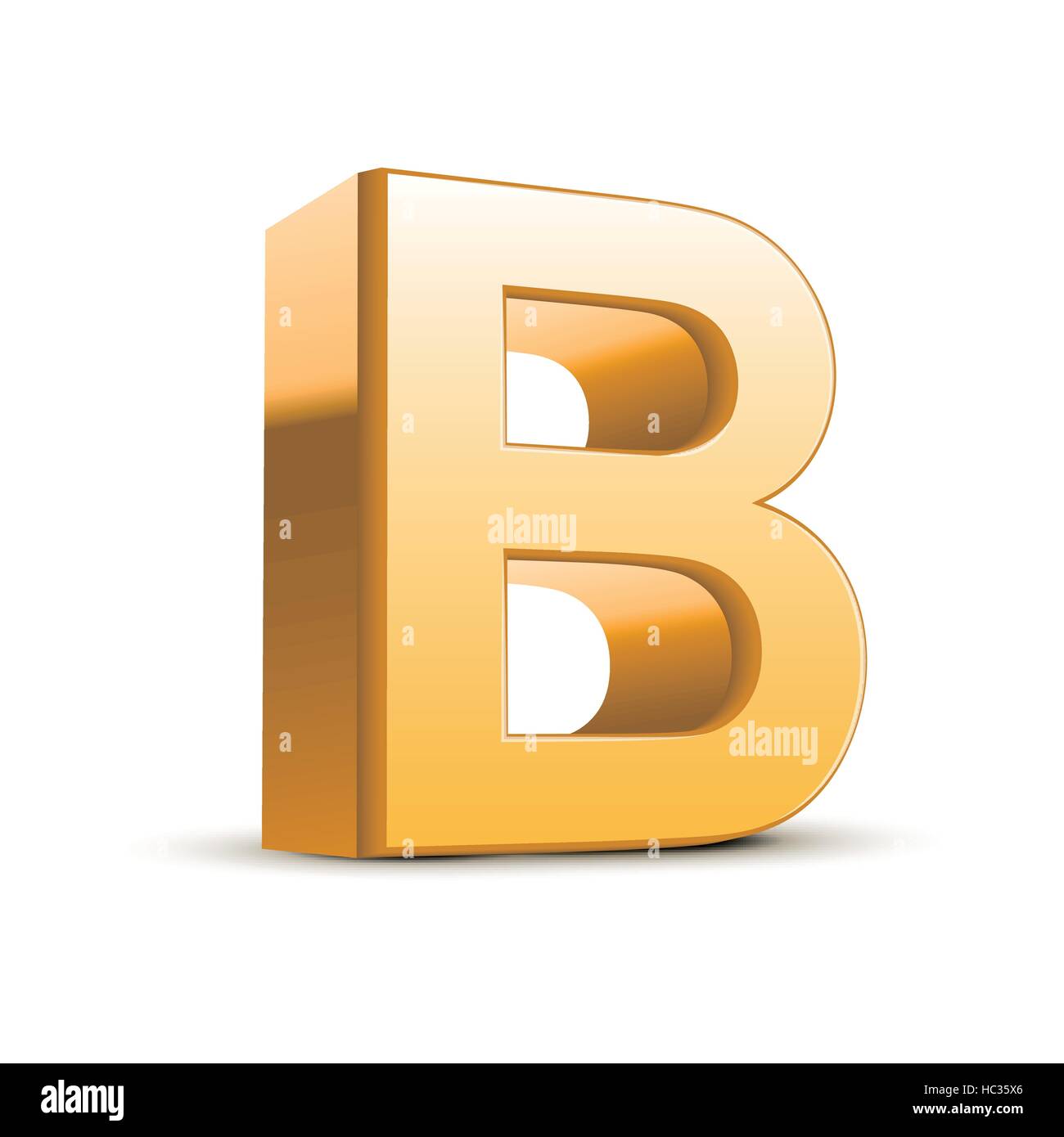 3d golden letter B isolated white background Stock Vector Image & Art ...