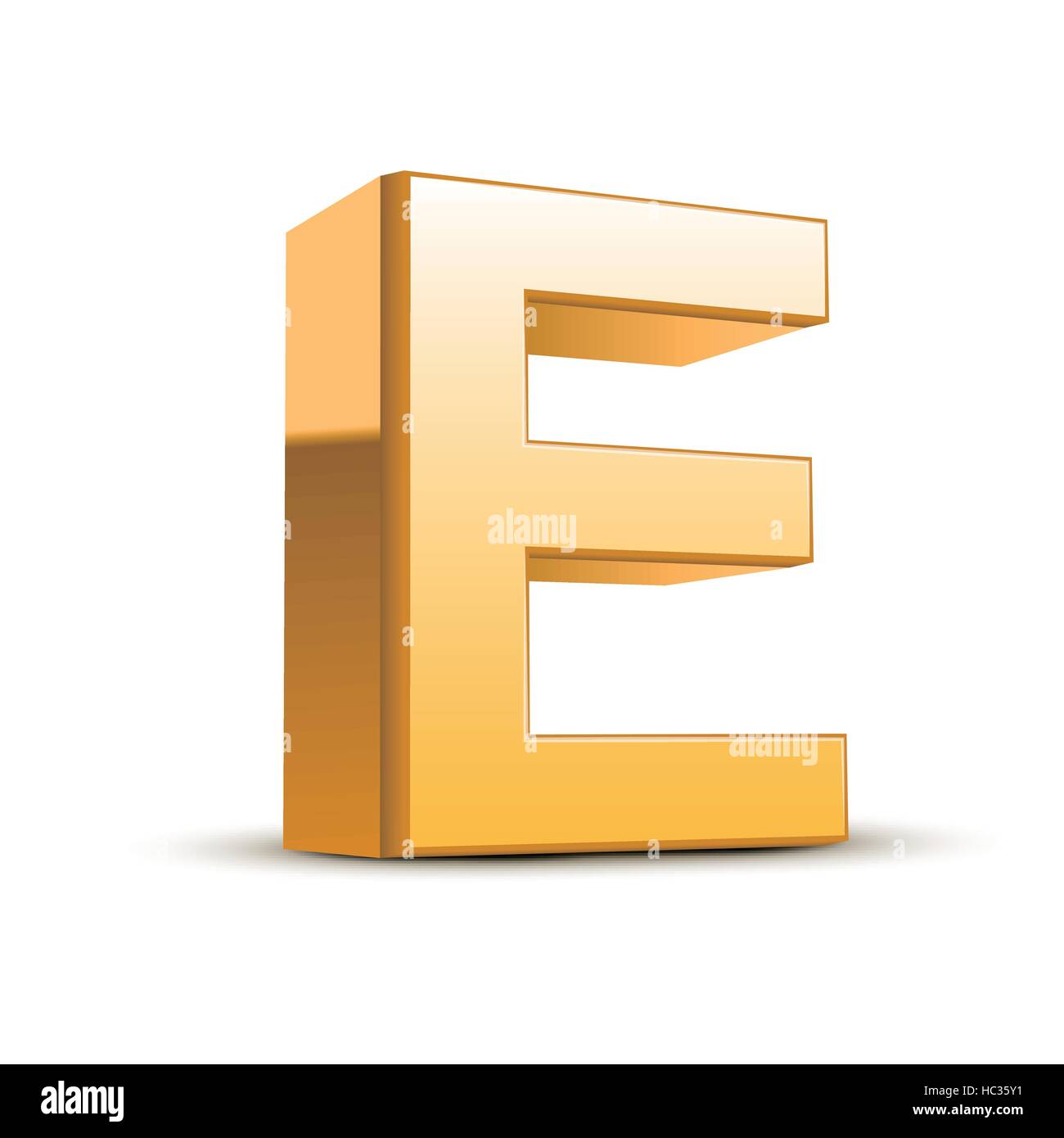 3d golden letter E isolated white background Stock Vector Image & Art ...