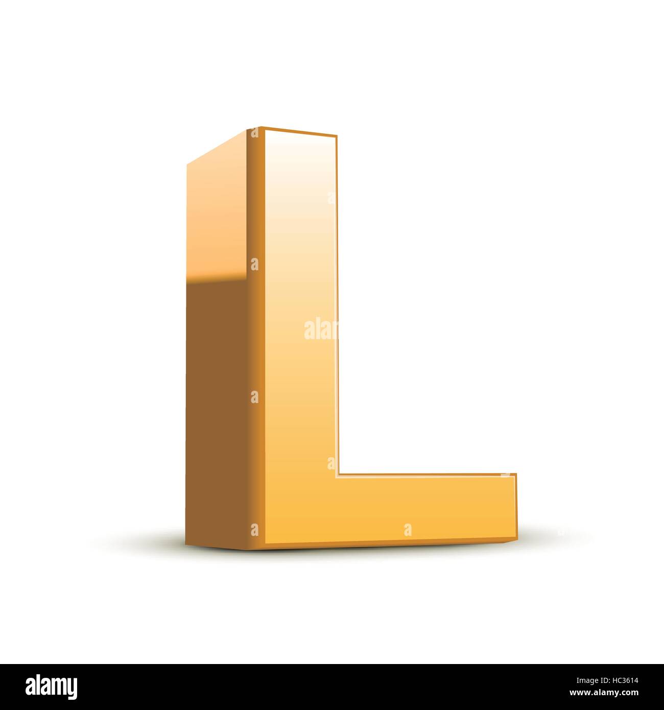 3d golden letter L isolated white background Stock Vector Image & Art ...