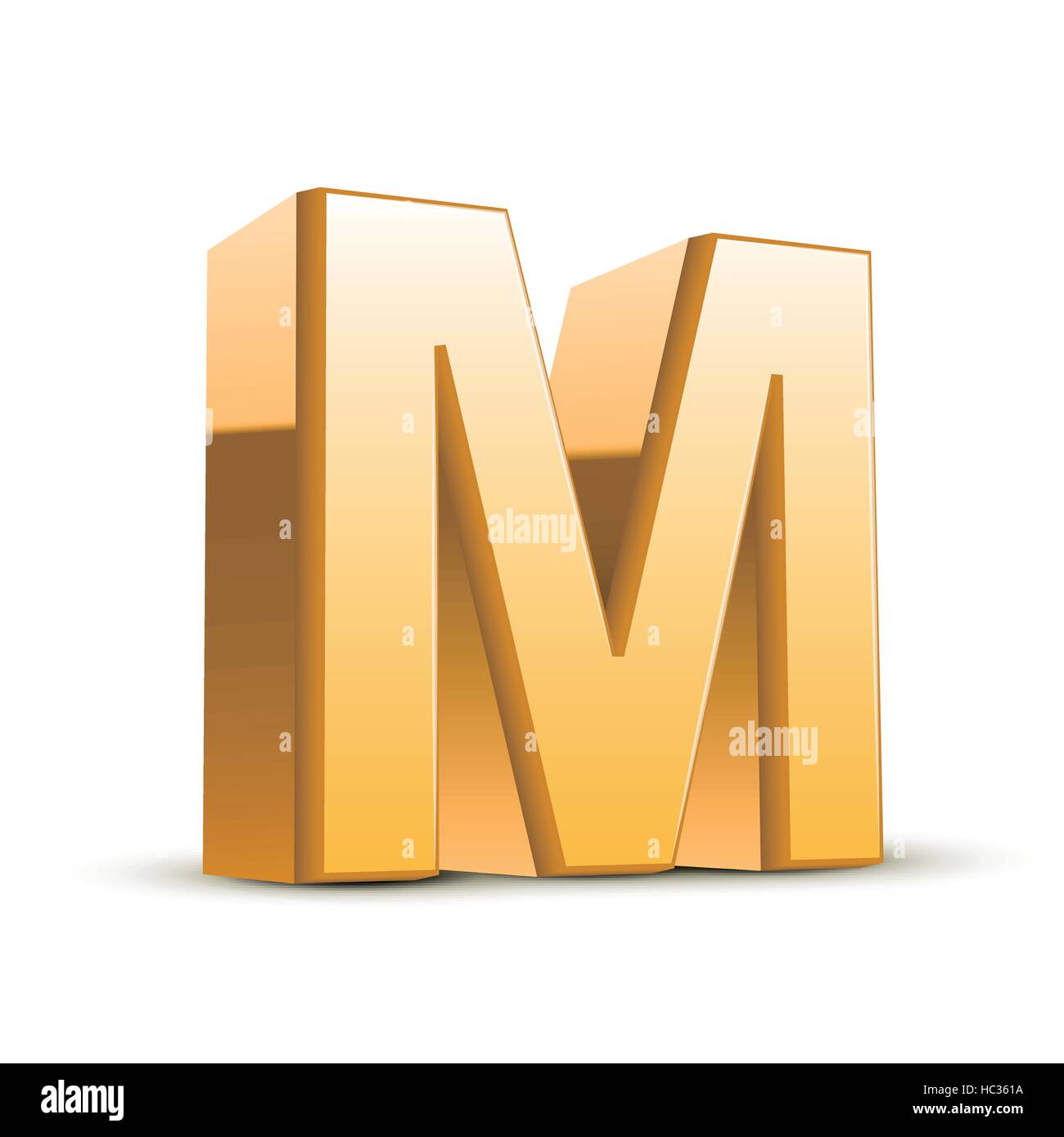 3d golden letter M isolated white background Stock Vector Image & Art ...
