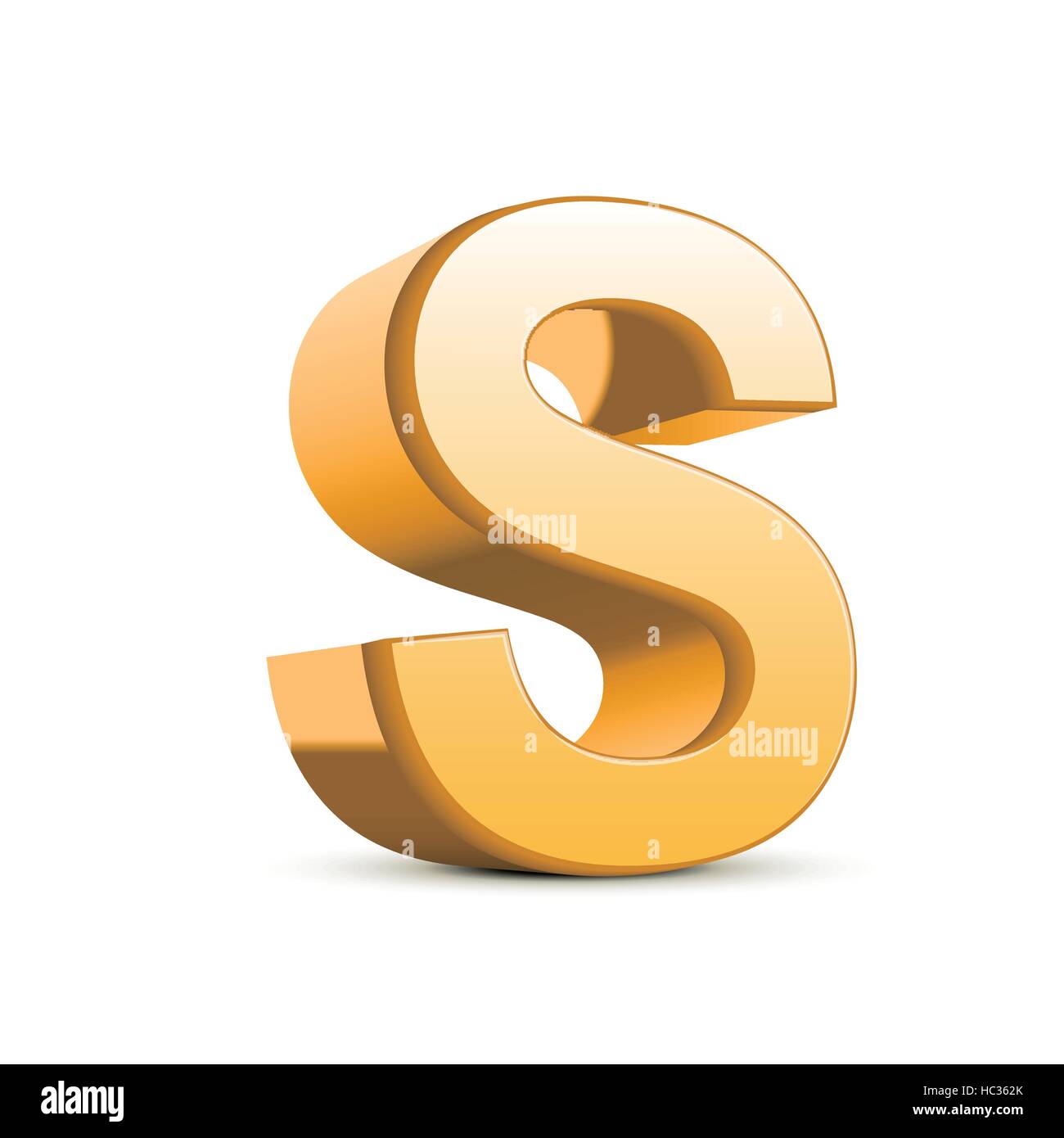 3d golden letter S isolated white background Stock Vector Image & Art ...