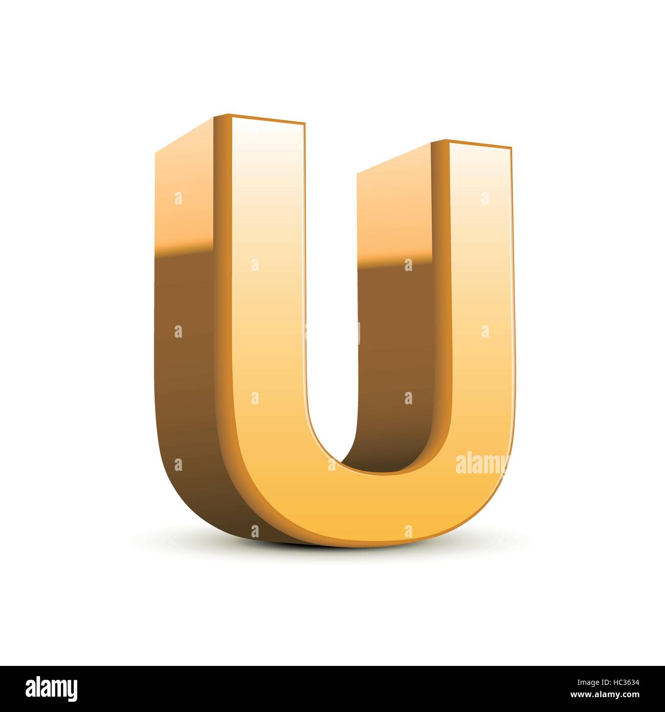 3d golden letter U isolated white background Stock Vector Image & Art ...