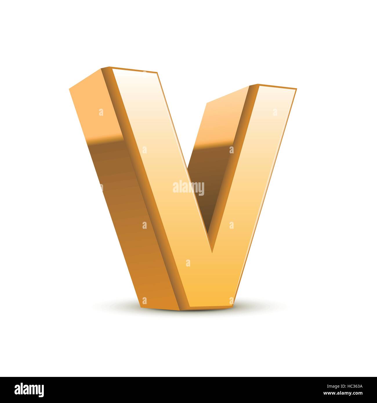 3d golden letter V isolated white background Stock Vector Image & Art ...