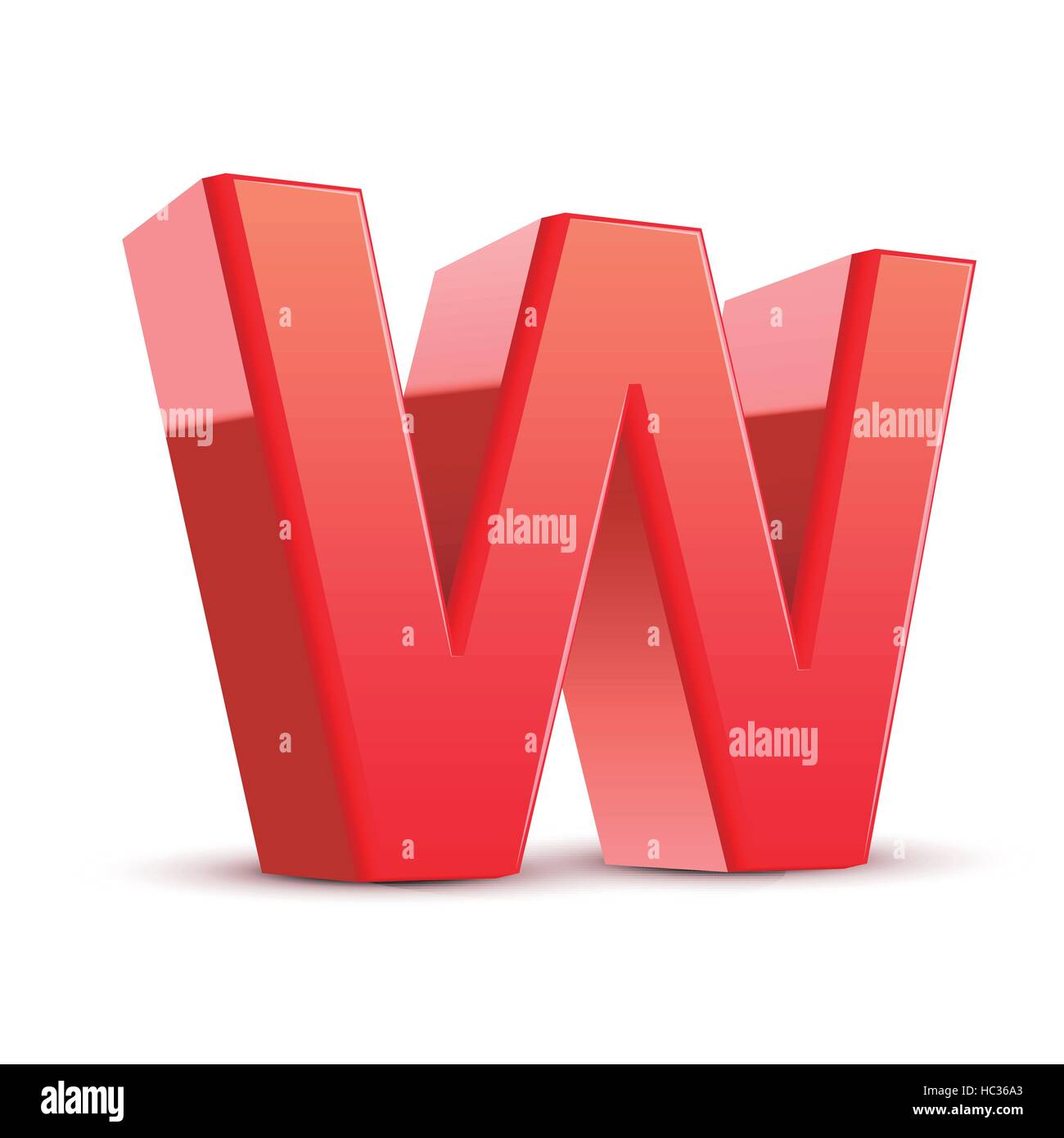 3d red letter W isolated white background Stock Vector Image & Art - Alamy