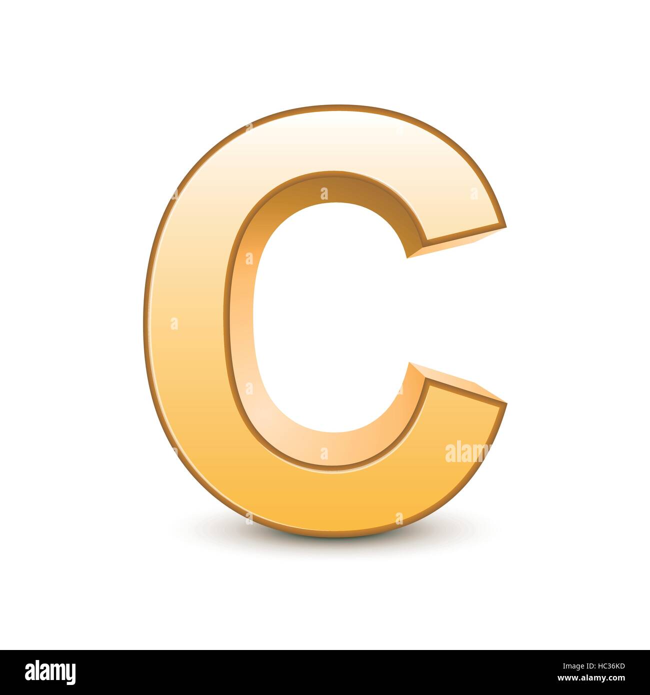 3d golden letter C isolated white background Stock Vector Image & Art ...
