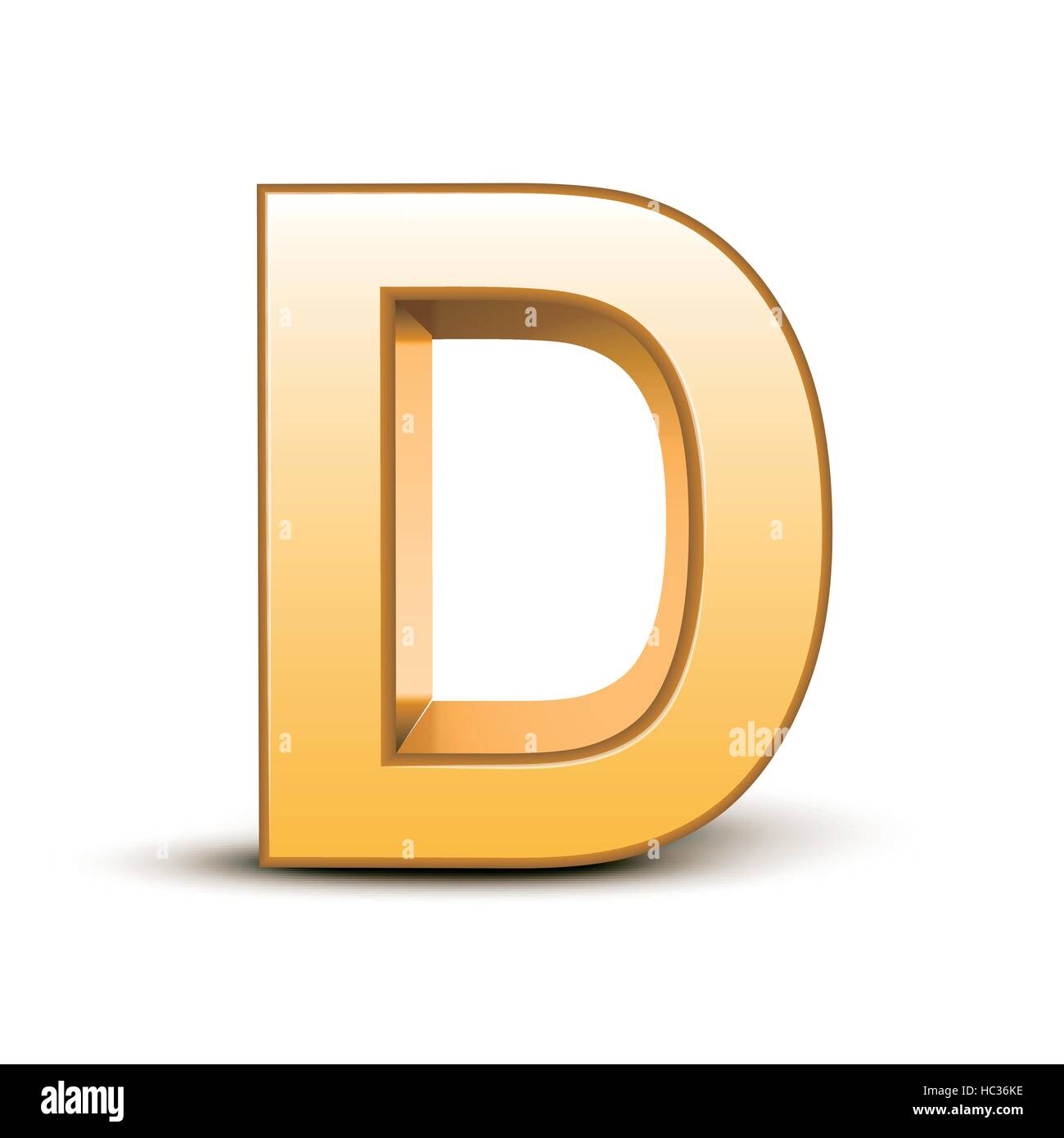3d golden letter D isolated white background Stock Vector Image & Art ...