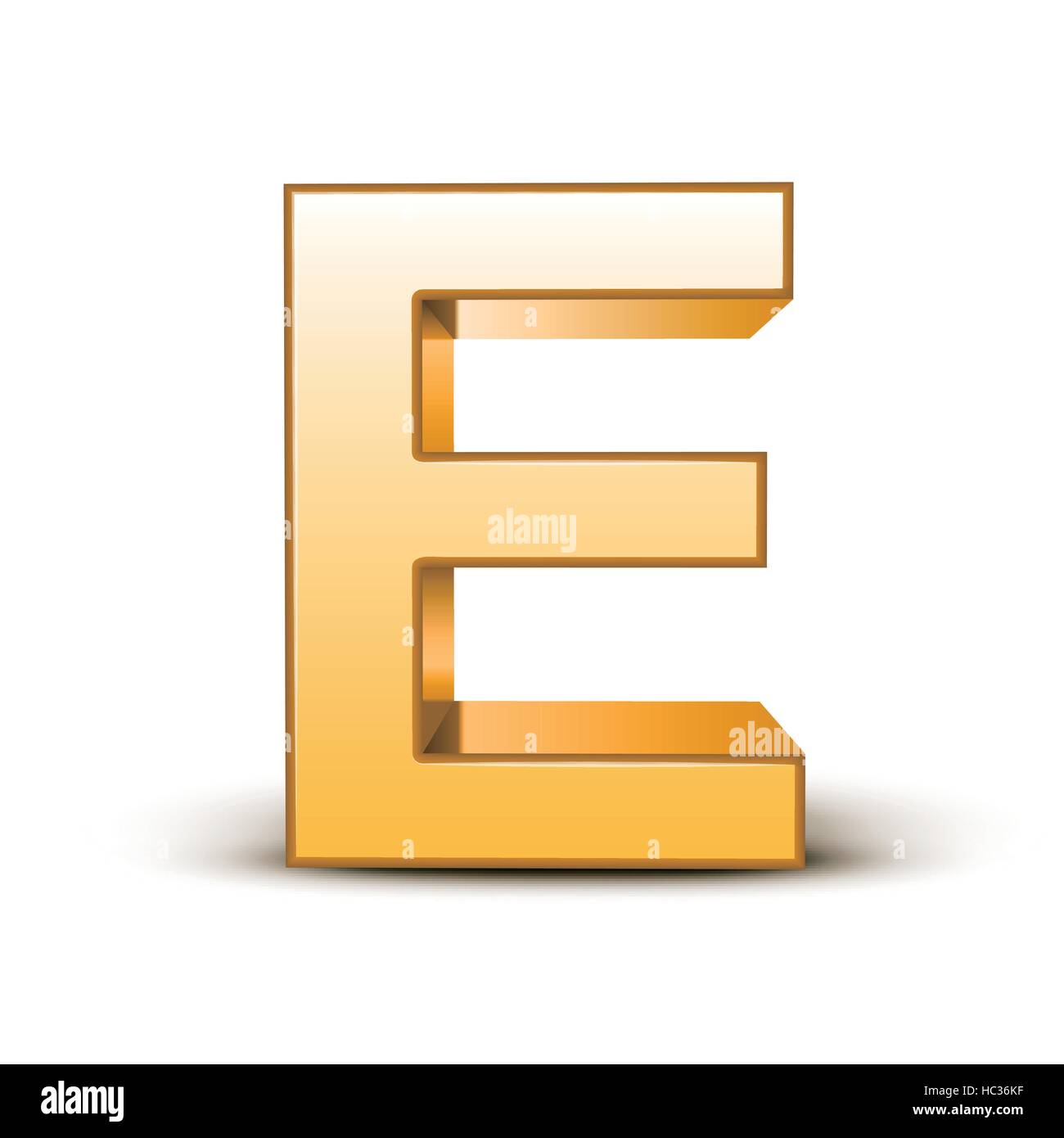 3d golden letter E isolated white background Stock Vector Image & Art ...