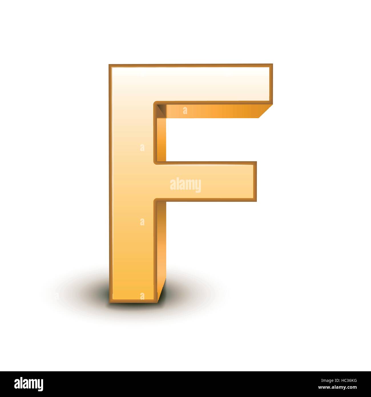 3d golden letter F isolated white background Stock Vector Image & Art ...