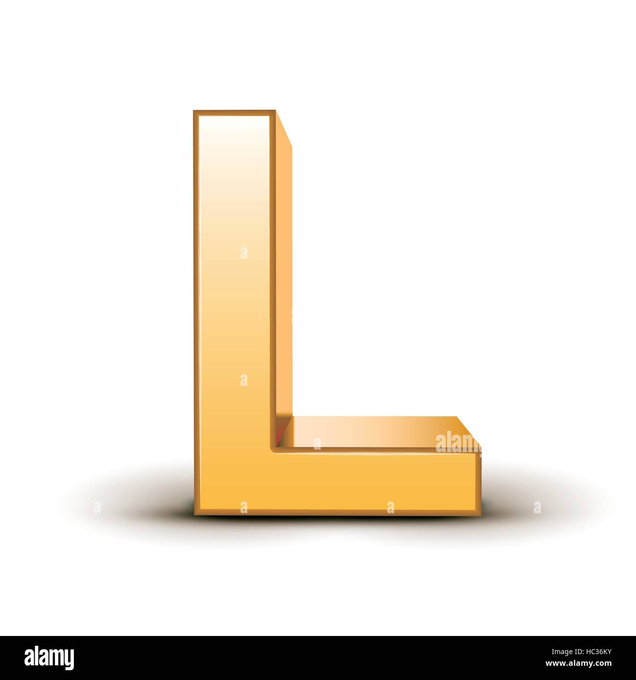3d golden letter L isolated white background Stock Vector Image & Art ...