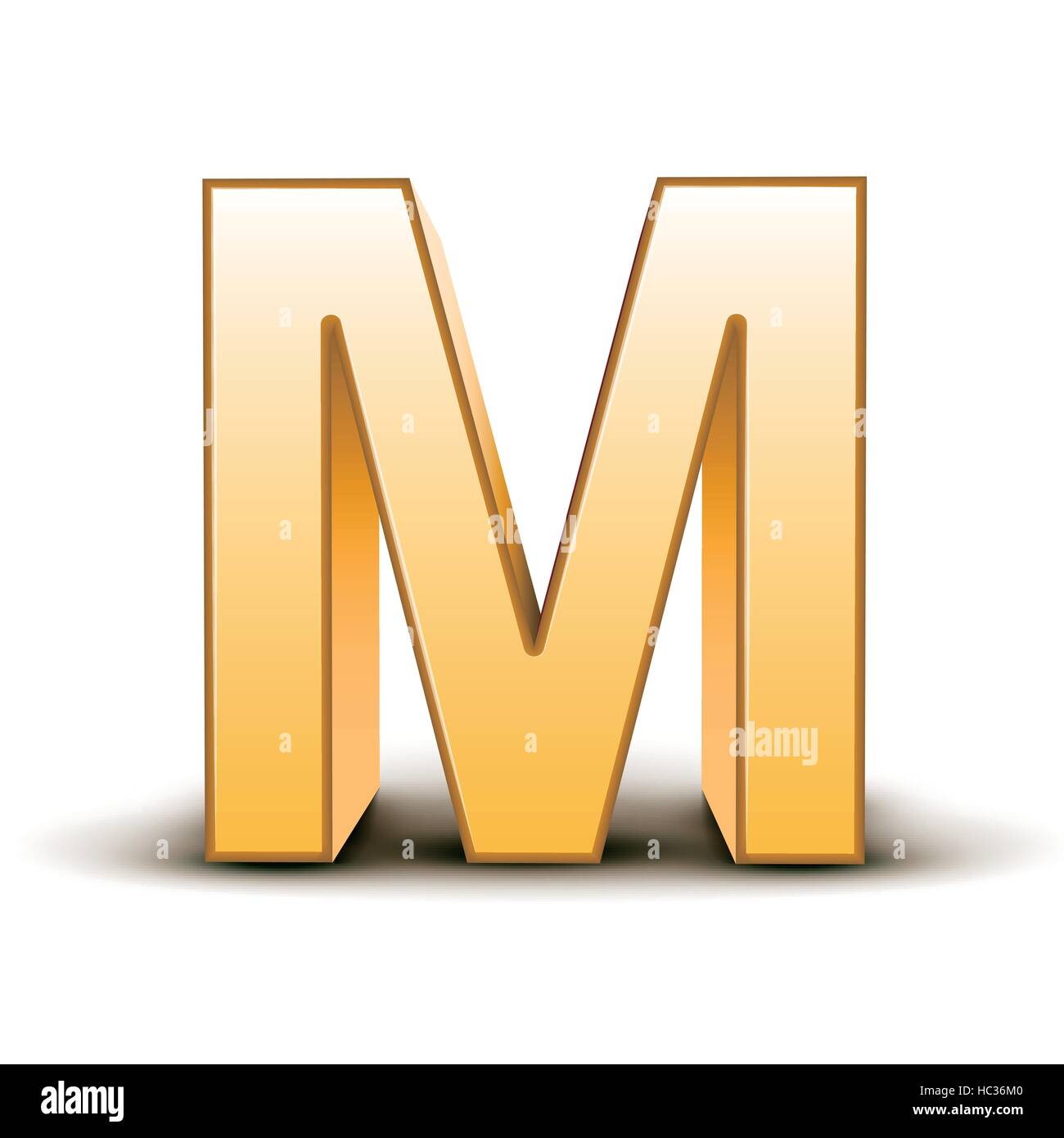 3d golden letter M isolated white background Stock Vector Image & Art ...