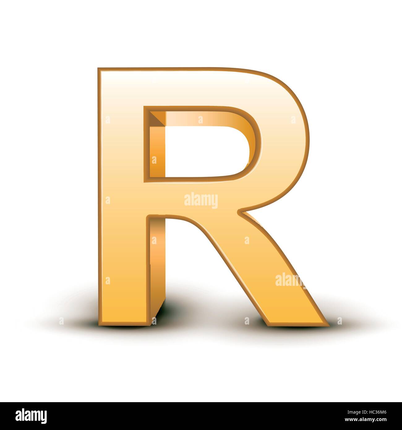 3d golden letter R isolated white background Stock Vector Image & Art ...