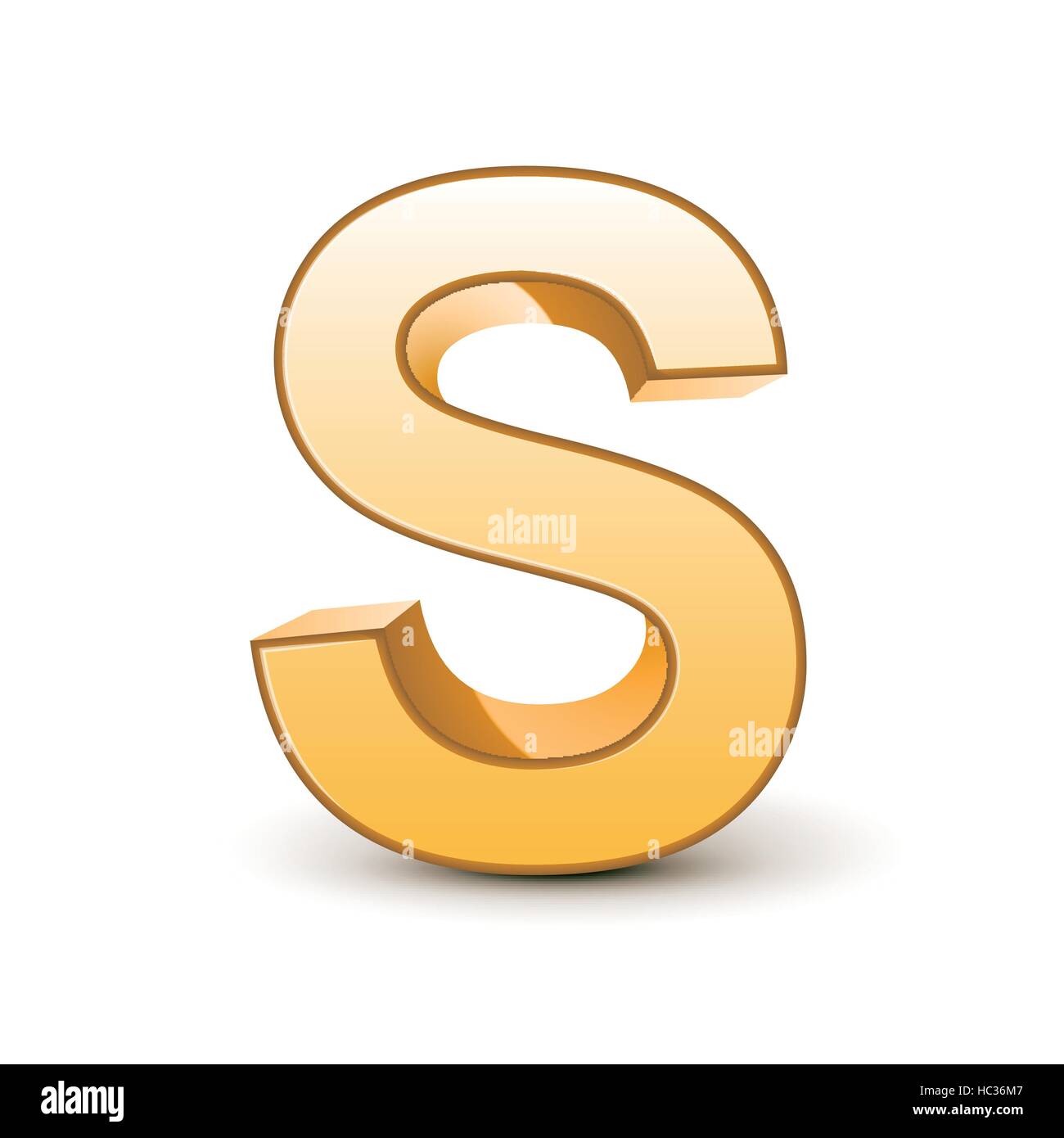 3d golden letter S isolated white background Stock Vector Image & Art ...