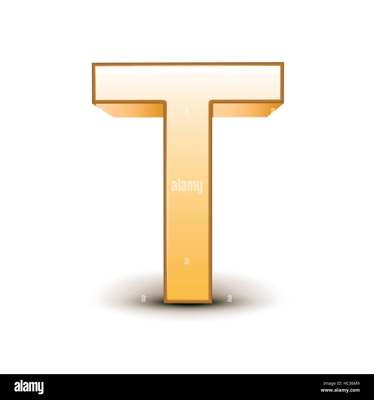 3d golden letter T isolated white background Stock Vector Image & Art ...