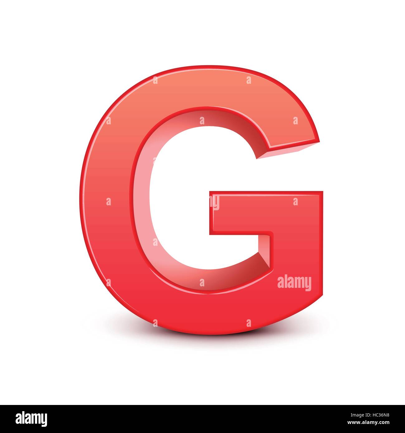 3d red letter G isolated white background Stock Vector Image & Art - Alamy