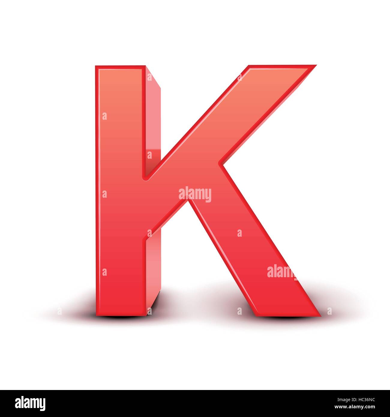 3d red letter K isolated white background Stock Vector Image & Art - Alamy