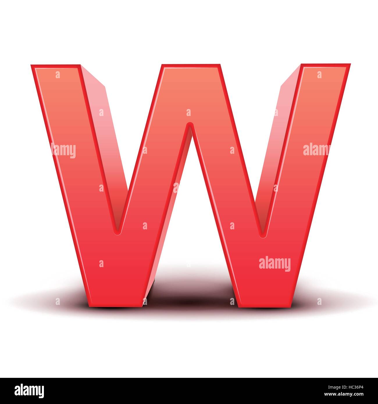 3d red letter W isolated white background Stock Vector Image & Art - Alamy