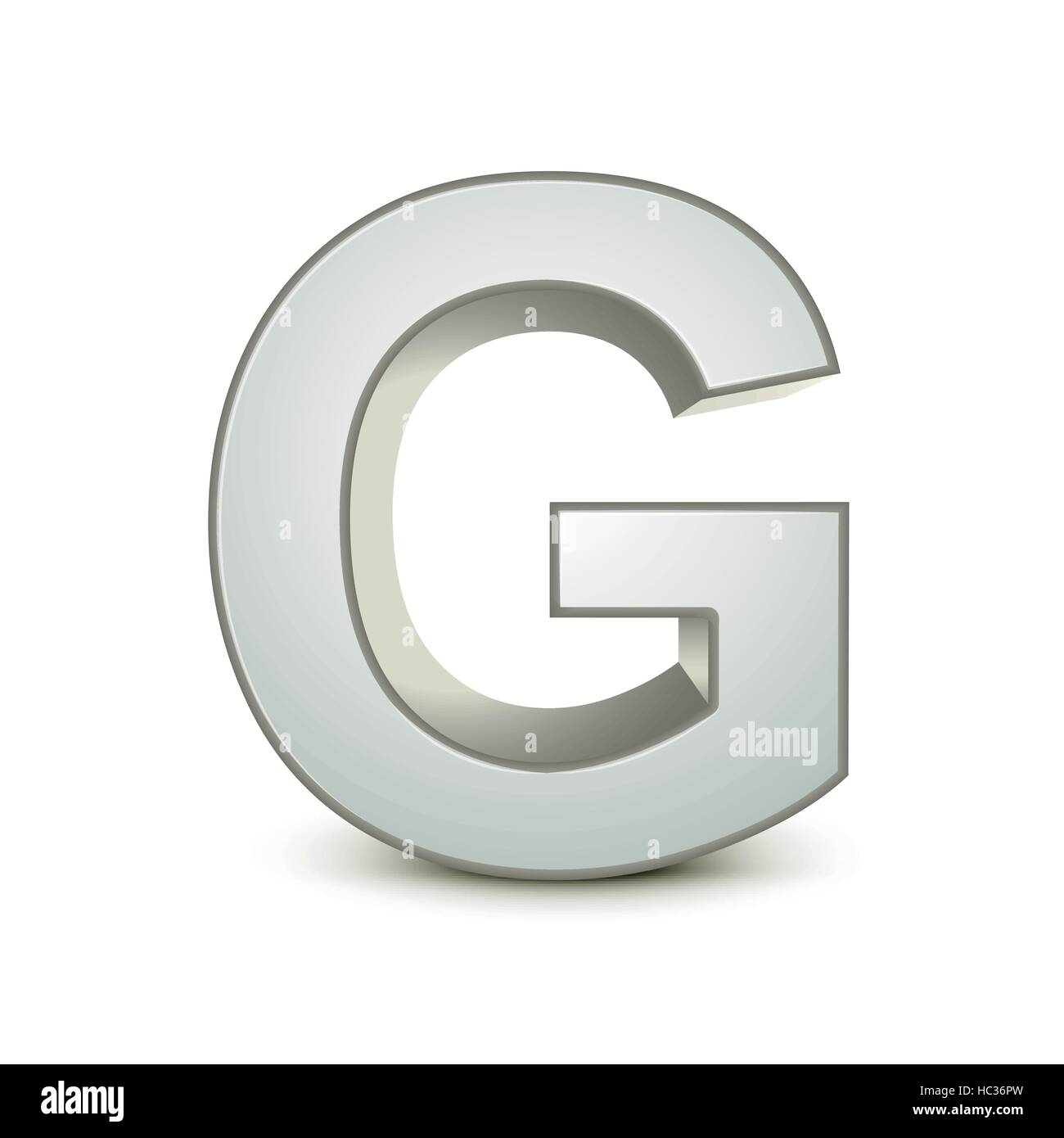3d silver letter G isolated white background Stock Vector Image & Art ...