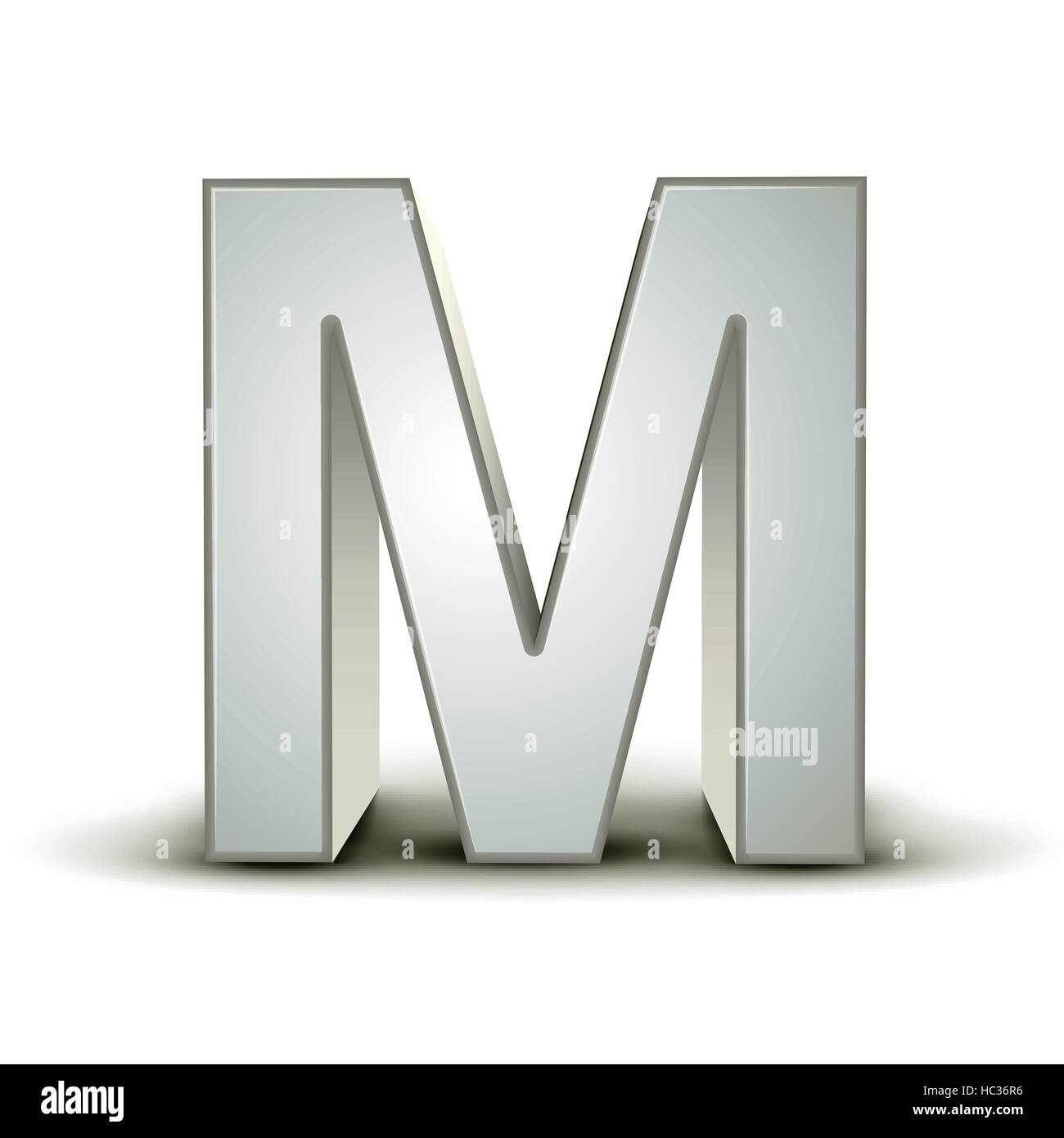 3d silver letter M isolated white background Stock Vector Image & Art ...