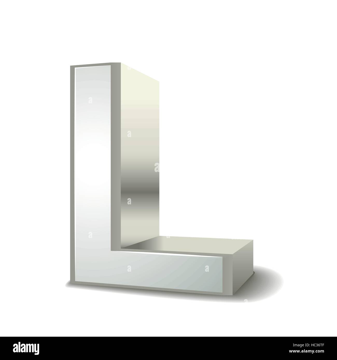 3d silver letter L isolated white background Stock Vector Image & Art ...