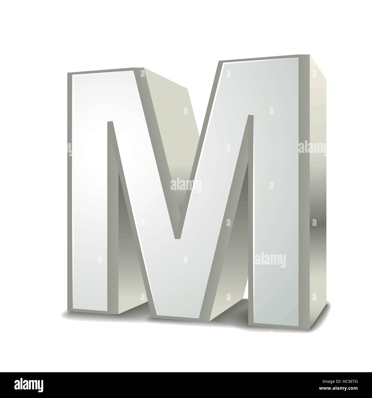 3d silver letter M isolated white background Stock Vector Image & Art ...